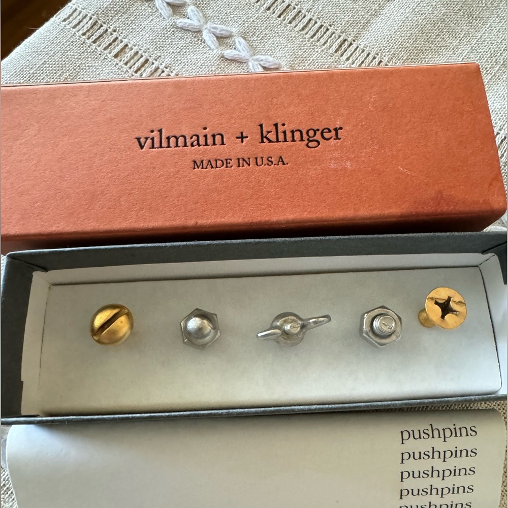 🔩📌Vilmain & Klinger Screws Nuts Bolts Carpenter Push Pins Set of 5🥲🔩📌